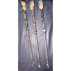 THREE Crystal Magic Wands Zodiac Capricorn Pisces Gemini 11.5"